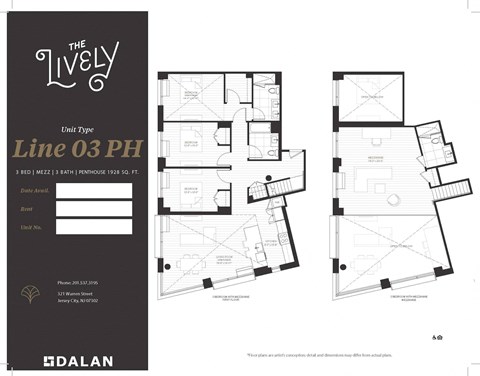 C2PH Floor Plan at The Lively, New Jersey